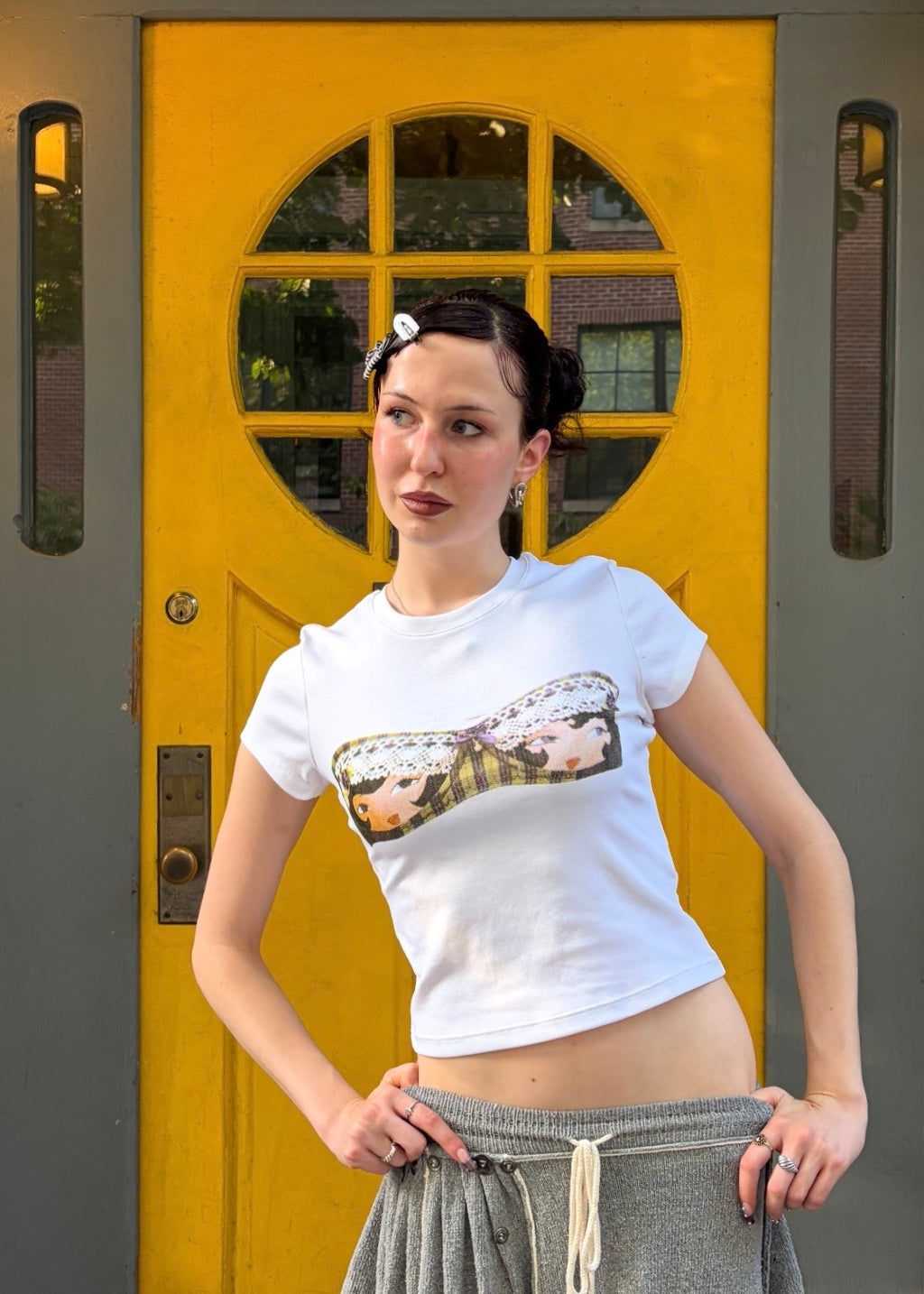 Screen printed bra tee