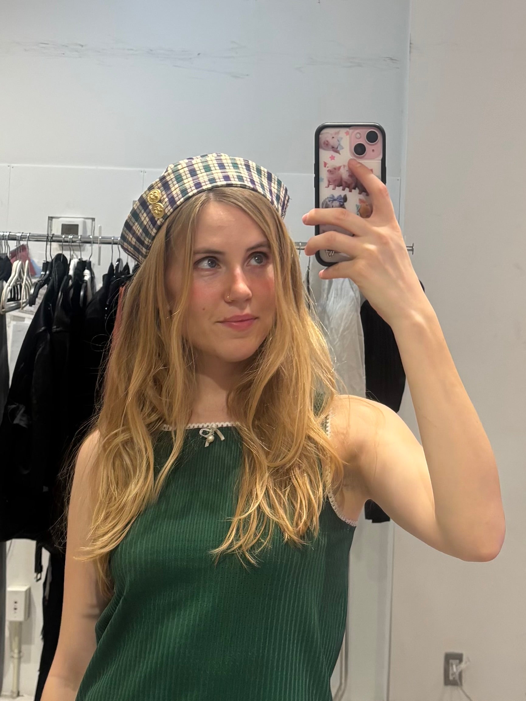 Plaid fisherman hat