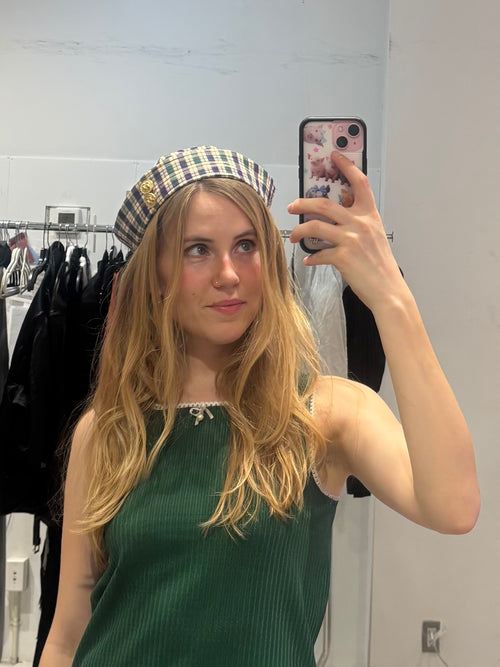 Plaid fisherman hat